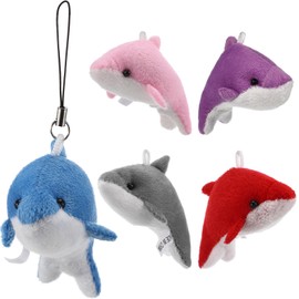 SOIMISS Pack of 5 Plush Dolphin Key Ring Pendant Key Ring Favors for Beach, As Shown
