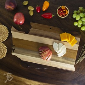 Totally Bamboo Rock & Branch Series Shiplap Washington State Shaped Wood Serving and Cutting Board | Great for Wall Art