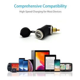 Cliff Top 4.6A Doppel-USB-Ladegerät für das Motorrad, Anschluss: DIN/Hella, geeignet für das Handy, GPS, Satellitennavigation