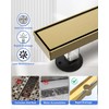 YEFU Gold Linear Shower Drain for Bathroom: 32 Inch Shower