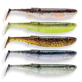 Savage Gear Craft Bleak Clam Mix - Soft Plastic Minnow Bait for Bass, Zander, Pike & Trout, Dark & Clear Water Fishing Lure with Kicking Action - Weed-free, Clear Water Mix 8.5 cm