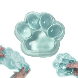 Chicooan Large Cat Paw Taba Squishy Squeeze Toys 5-inch Pink Cute Fufu Squishy Sensory Stress Relief Fidget Toys for Party Favors Sensory Anxiety Toys for Adults (Transparent Green)