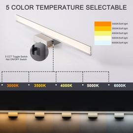 BRIVOLART LED Modern Bathroom Light Fixtures 18W Brushed Nickel Vanity Lights Bar 5CCT Dimmable ixture Over Mirror Vanity Light for Bathroom Lighting 23.6 inch