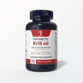 Antarctic Krill Oil 1000mg with Astaxanthin – High Phospholipid Content – 150mg Esterified Astaxanthin, 200mg Phospholipids – Omega-3 Supplement – 1 Softgel Daily – 60 Softgels