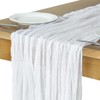 Cheesecloth Table Runner, 10FT Rustic Ivory White Table Runner 35*120inch