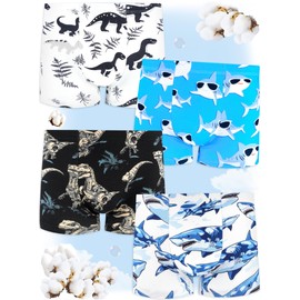 BliBliTaTa Boys' Underwear,Soft Cotton Tagless Panties for Toddlers' & Little Kids' Comfort,Breathable Boxer Briefs in Sizes 2T,3T,4T,5T,6T,7,8,10,12 Years Old,6-Pack Monster Dinosaur-12