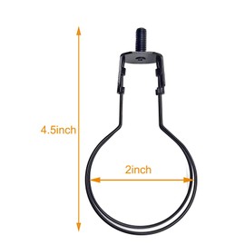 IDGGDI Light Bulb Holder with Lamp Shade Attaching Finial DIY Lighting Accessories Clip On Lampshade Adapter, Black