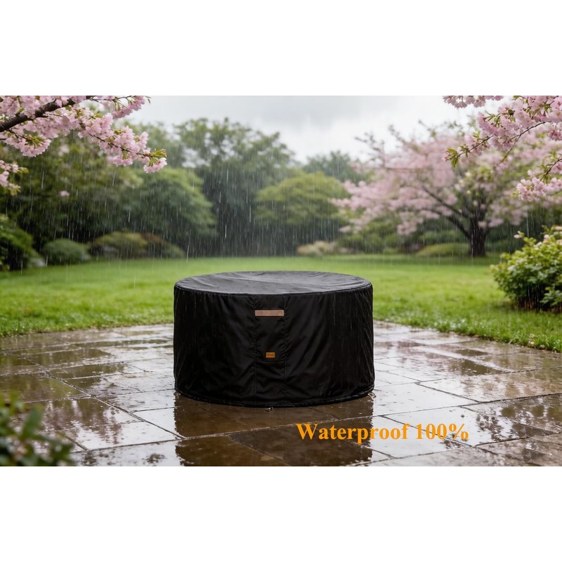 Garden Balsam 600D Heavy Duty Waterproof Patio Fire Pit Cover