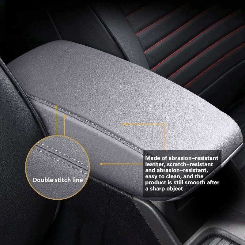 JXAUTOPART Car Center Console Box Armrest Cover Pad Faux For