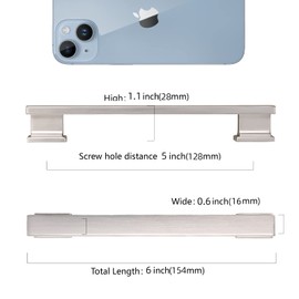 COTYKILEY 10 Pack 5 Inch(128mm) Brushed Satin Nickel Cabinet Handles Kitchen Cabinet Pulls Cabinet Door Handles Kitchen Cabinet Hardware Cupboard Drawer Pulls Dresser Handles