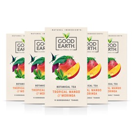 Good Earth Moringa Mango Tea – Refreshingly Natural - Herbal Tea - Pack of 5 x 15 Biodegradable Teabags, 75 Count
