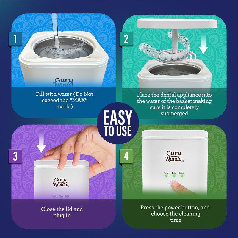 GuruNanda Retainer & Aligner Cleaning Pod for Retainers, Dentures, Mouthguards,