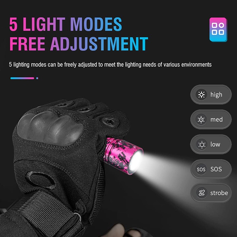 ULTRAFIRE Rechargeable Small LED Flashlight 800 Lumens 5 Modes Mini