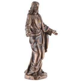 Veronese Collection 708-78281 Jesus Figurine Heart Made of Artificial Stone Bronzed and Coloured by Hand