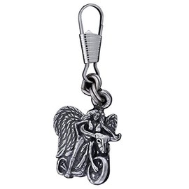 Hot Leathers Angel On Bike Zipper Pull (Silver, 2" x 1")