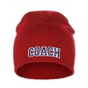 I&W Sports Team Coach Arch Letters Winter Knit Cuffless Beanie
