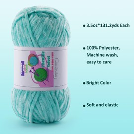 2 Skeins Fluffy Chunky Yarn, Chenille Chunky Yarn for Crocheting and Hand Knitting, Soft Thick Bulky Yarn for Making Blankets, Scarves, Hats（2×3.5oz, 2×131.2yds） (Light Gray)