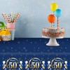GROVBLE Pack of 2 Tablecloths for 50th Birthday, Blue Gold