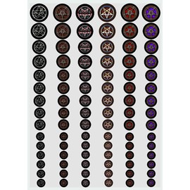Pentagram Guitar fret markers (90 peice set) Pick from 3 sets vinyl decals stickers for Guitar musical instament Gibson Harmony Fender ESP Ibanez Jackson Fretboard markers inlay (Set A)