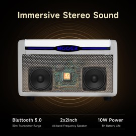 MOOER SD10i 10W Practice Guitar Amplifier Combo with Smart Effects App, Stero Sound Portable with LED Light, 49 Effects Types, 52 Amp Models, Loop, Drum Machine, Tunner (Grey)