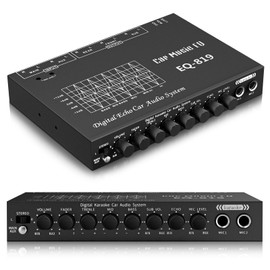Suacopzar EQ-819 Car Audio Equalizer, Car Equalizer Car Audio Car EQ with Karaoke Funtion Mic Input, acualizador Digital Equalizer car Audio car Amplifier equalizers with Aux Input/EQ Tuning/Echo