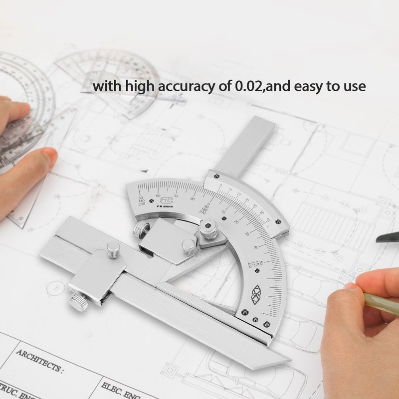 Universal Carbon Steel Vernier Bevel Protractor 0-320° Exactness Angle Measuring