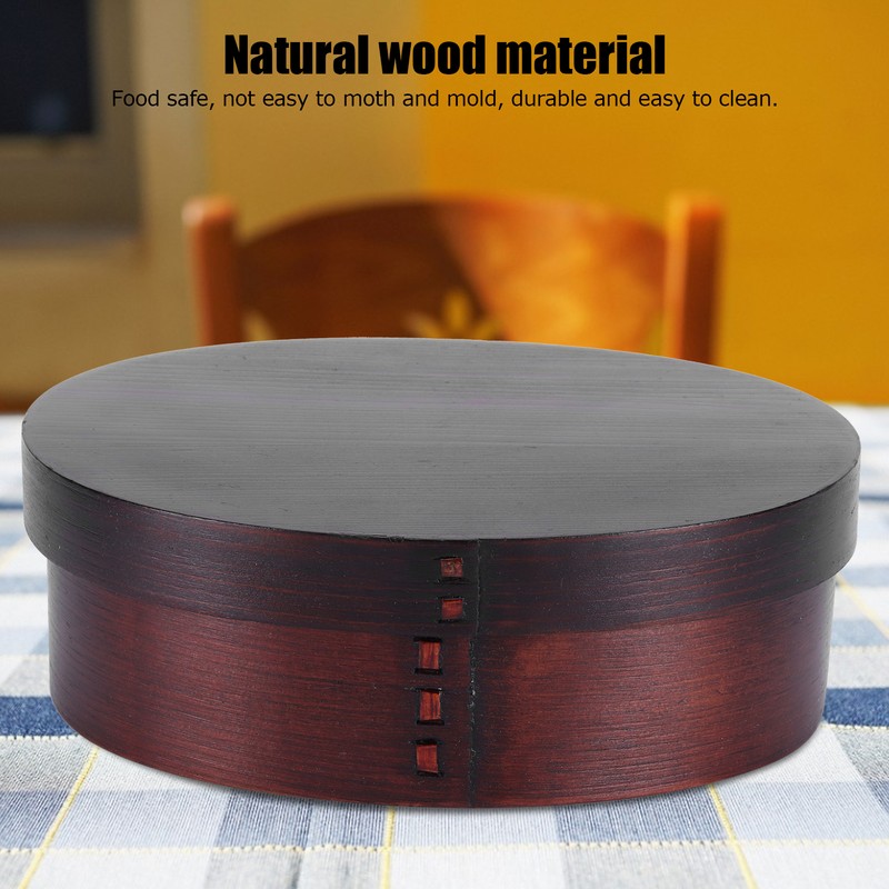 17.5x13.5cm Lunch Box Wooden Bento Box Portable Food Container for