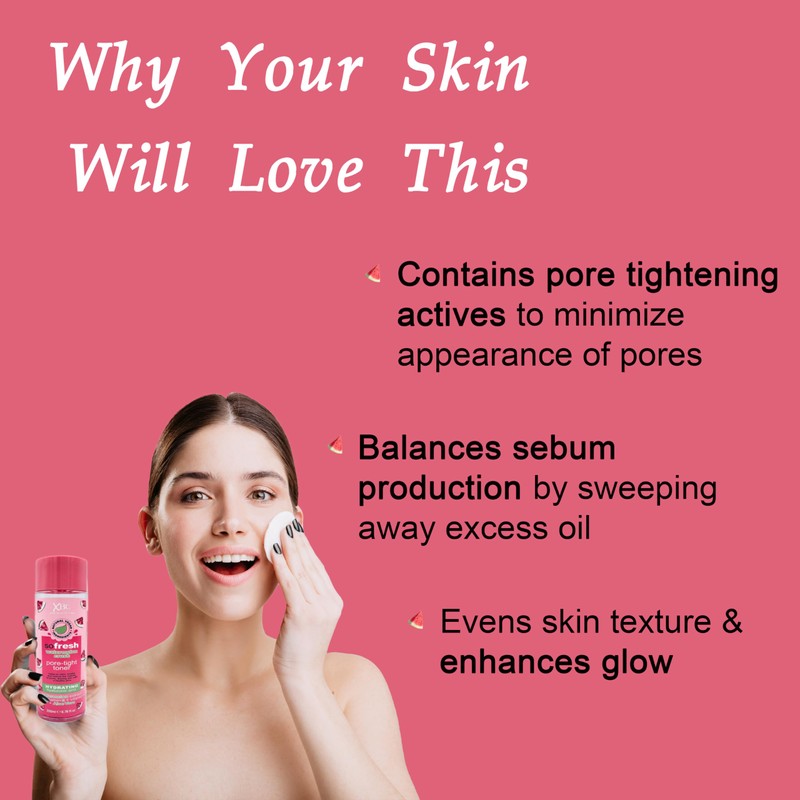 Katsy Style Watermelon Glow Skincare Set: Facial Cleanser & Pore-Tightening