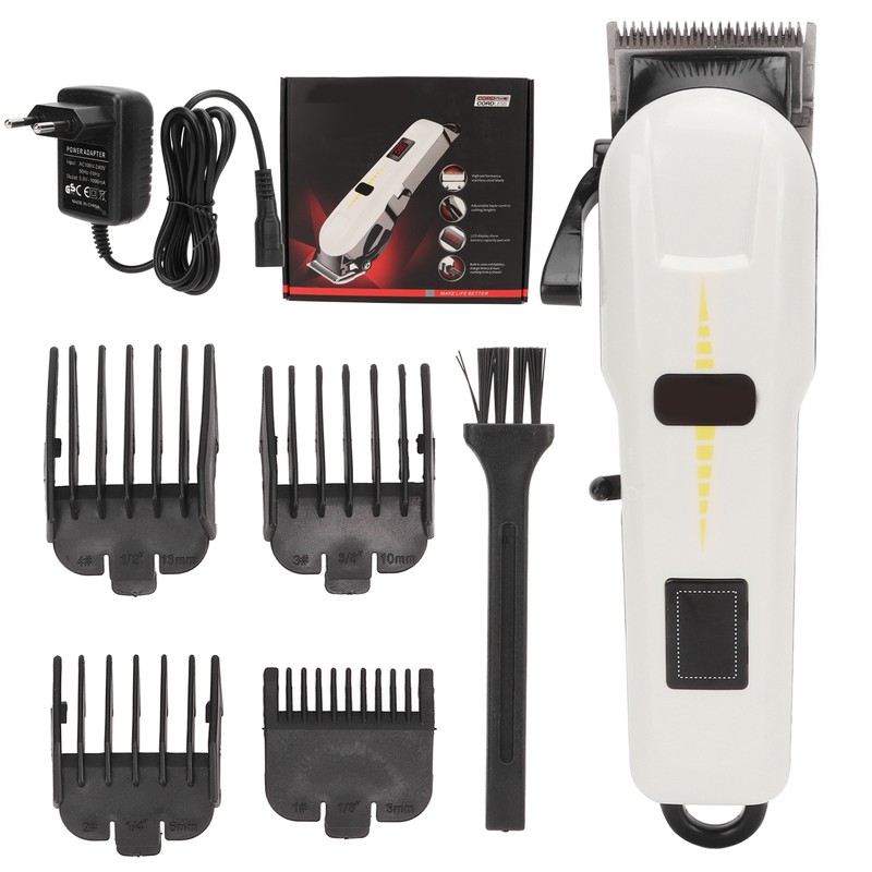 Electric Hair Clipper Low Noise LCD Display Ergonomic with Limiter