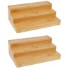 Bambition 2 Pack Spice Rack Riser for Cabinet, Bamboo Spice