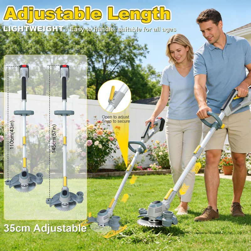 YEXLXLN 6000mAh Electric Weed Wacker Cordless, Battery Powered Weed Eater
