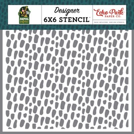 Echo Park Paper Company Cheetah Spots stencil, green, navy, blue, yellow, red, pink