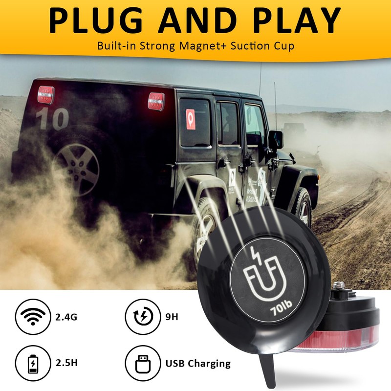 Kedite Wireless Trailer Lights Kit, Portable Magnetic LED Trailer Light,