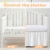 SiinvdaBZX White Crib Skirt Dust Ruffle, Microfiber Crib Bed Skirt