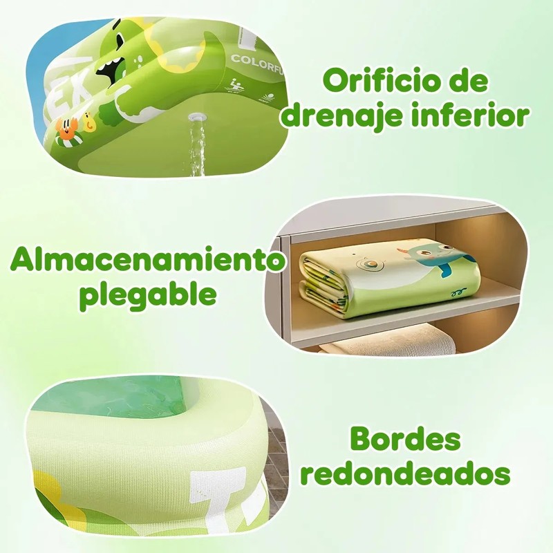 CDDGL Alberca Inflable Dinosaurios Grande Piscina Tre Nivele Con Accesorios,rectangular