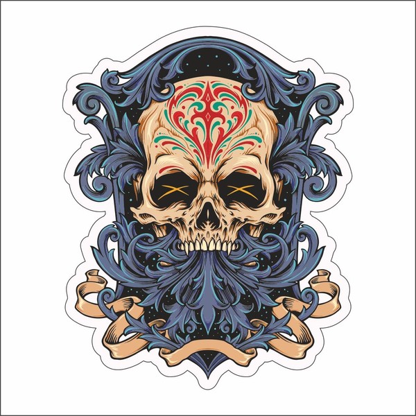 A.M.A shop STICKER SHAPED SKULL MEXICO MOD.7 PVC for Decal
