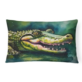 Caroline's Treasures DAC2867PW1216 Alligator Throw Pillow Machine Washable, Indoor Outdoor Decorative Pillow for Couch, Bed or Patio, 12HX16W