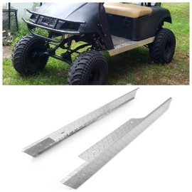 Kojem Silver Rocker Panel Diamond Compatible with 1994-2013 EZGO TXT Golf Cart Pair Aluminum Silver Side Plate Cover