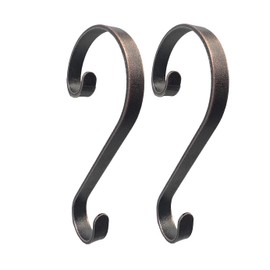 Haute Decor Stocking Scrolls Stocking Hanger - 2 Pack (Weathered Bronze) - Works for Most Mantel Sizes, Including Large Mantles