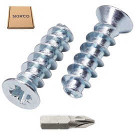 SKIR'CO (Pack of 300) Zinc Plated Euro Screws 5.0 x 16mm Drawer Guide Flat Countersunk Hinge Screws