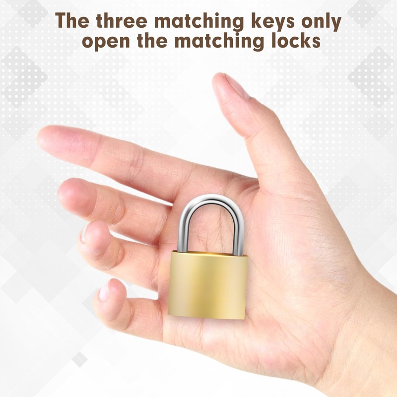 RYANNER Padlock 2PCS Small Padlock, Padlocks with Keys, can be