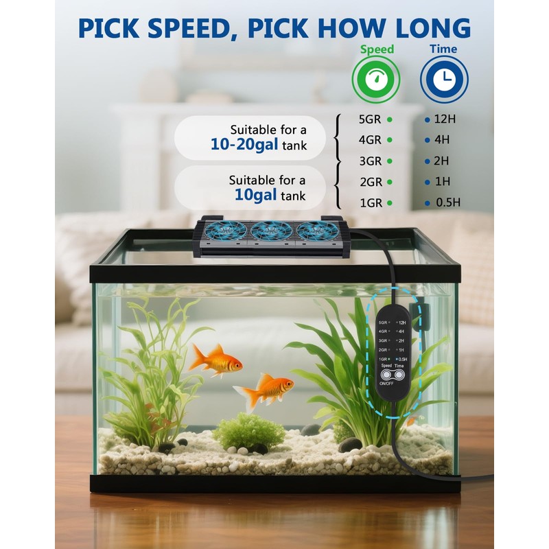 BAOSHISHAN Aquarium Chiller Fan, Powerful Fish Tank Cooling Fans with