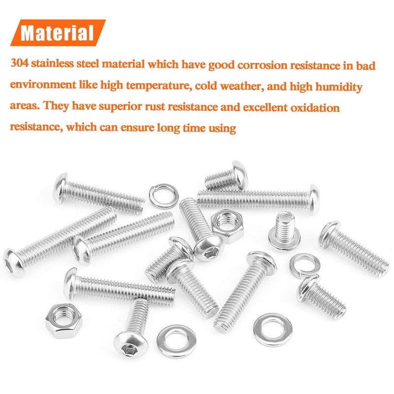 HELIFOUNER 146 Pieces M6 x 10mm /12mm /16mm /20mm /25mm