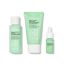 e.l.f. SKIN Blemish Breakthrough - Kit básico de control de imperfecciones, rutina de cuidado de la piel para el acné de tamaño de viaje, limpiador, s