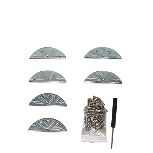 Almohadilla de reparación de talón, placas de metal para talón y uñas, almohadillas de reparación de suela (talón semicircular 3 dobles)