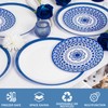 EI 60pcs Blue Plastic Plates Disposable Blue and White Floral