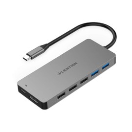 LENTION USB C Hub with 3-Slot Card Reader, 4K HDMI, USB 3.0, USB 2.0, Type C Data/Charging Compatible 2023-2016 MacBook Pro, New Mac Air/Surface, Stable Driver Certified Adapter (CB-C19, Space Gray)