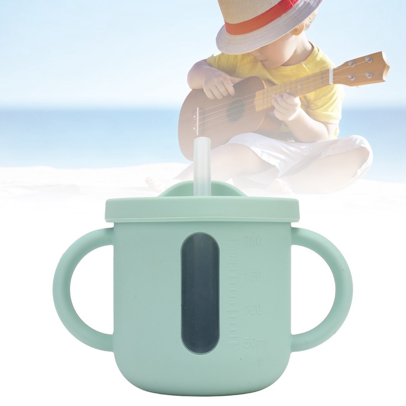 Silicone Sippy Cups Double Handles Lightweight Toddler Training Cup with