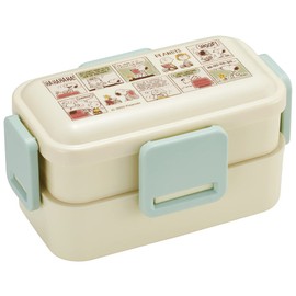 Skater PFLW4AG-A Snoopy Peanut Comic Lunch Box, 20.3 fl oz (600 ml), Antibacterial, Fluffy, Domed Lid, 2-Tier, For Women, Made in Japan