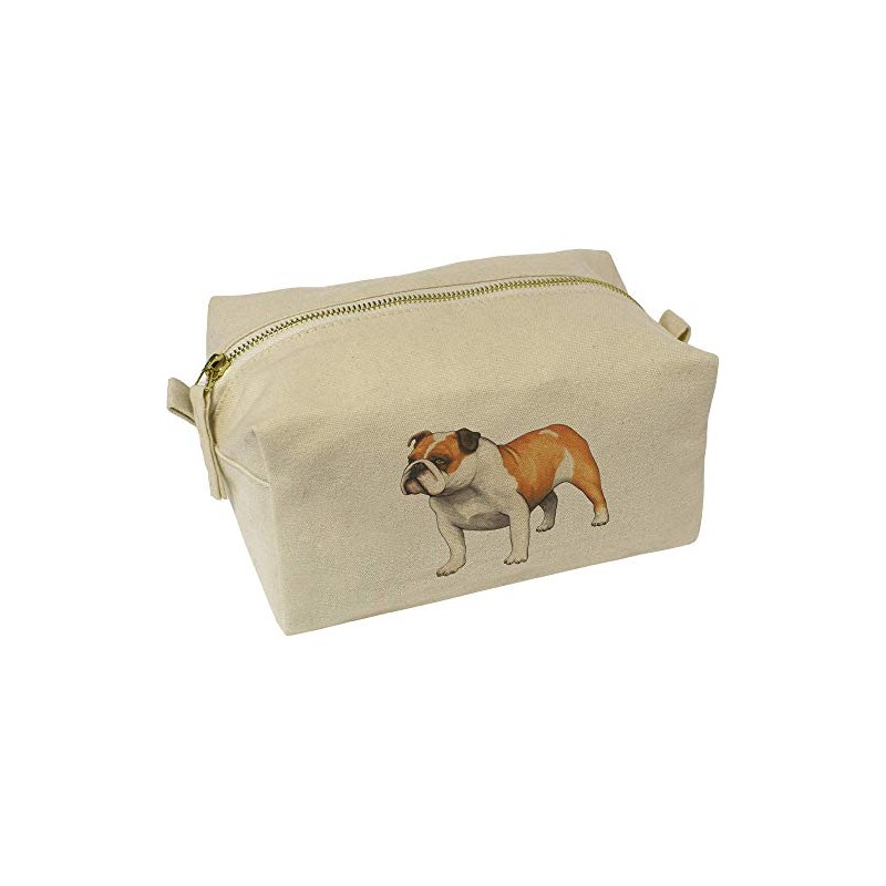 'English Bulldog' Canvas Wash Bag/Makeup Case (CS00014679)